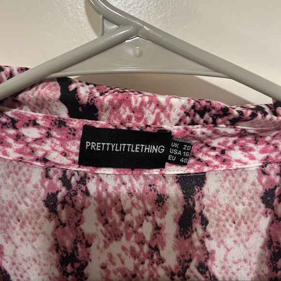 PrettyLittleThing Pink Snake Print Top in Size 16 - Picture 5 of 8